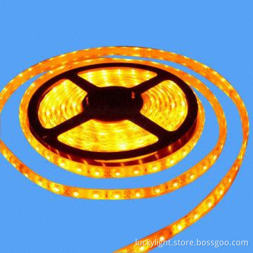Yellow Flexible LED Strip, 120 Pieces of 3528 SMD LEDs/Meter, Waterproof